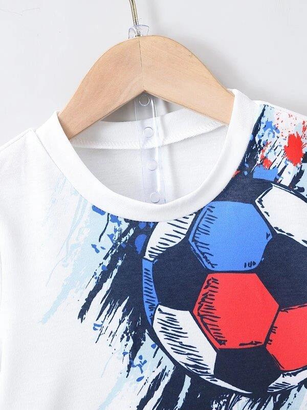 Toddler Boys Soccer Print Tee And Shorts Set