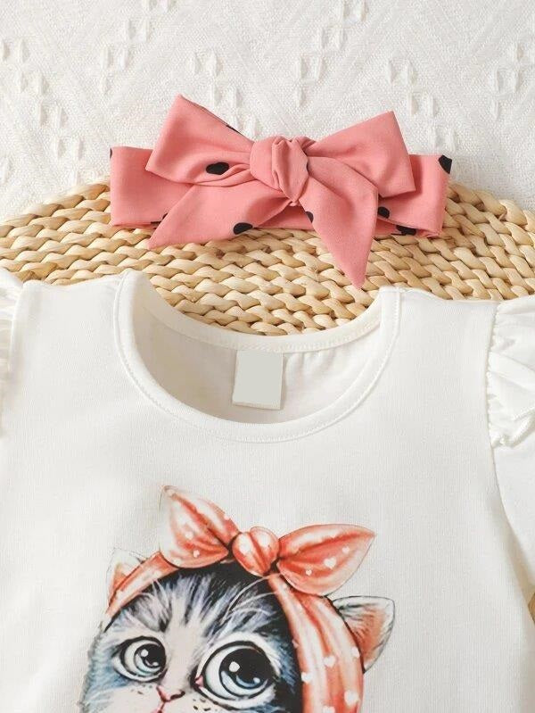 Baby Kitty Ruffle Tee 3 Piece Set