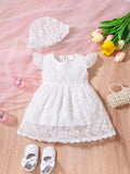 Baby White Lace Dress With Hat