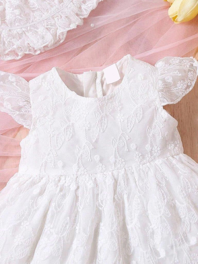 Baby White Lace Dress With Hat