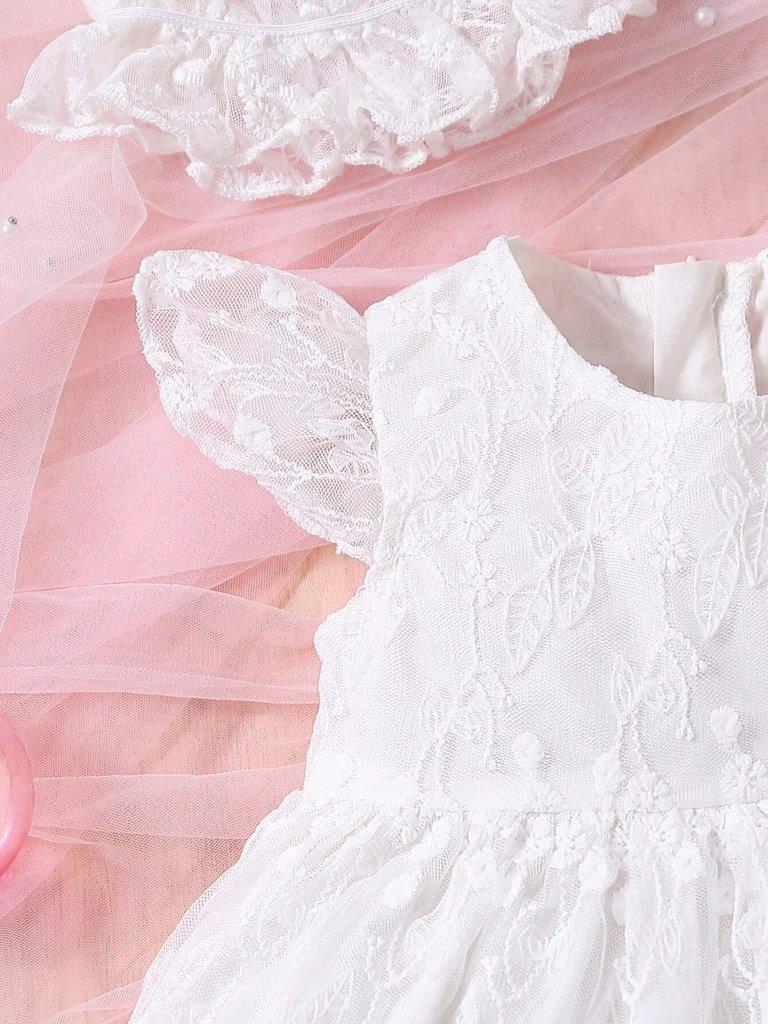 Baby White Lace Dress With Hat