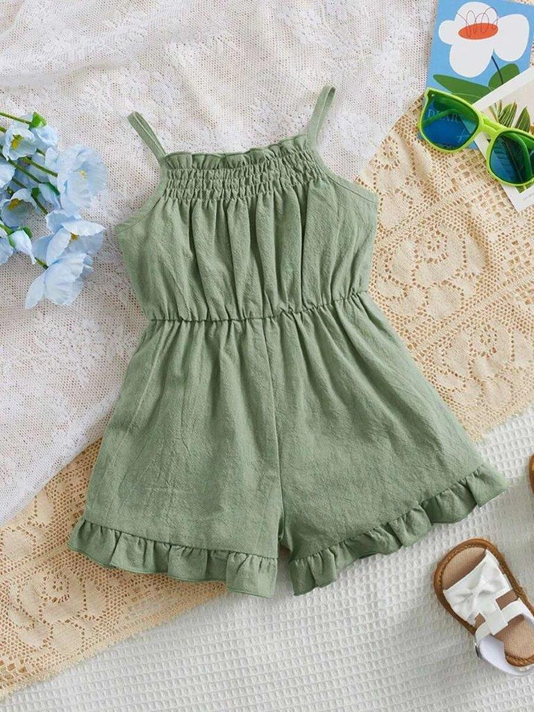 Baby Cami Romper Green