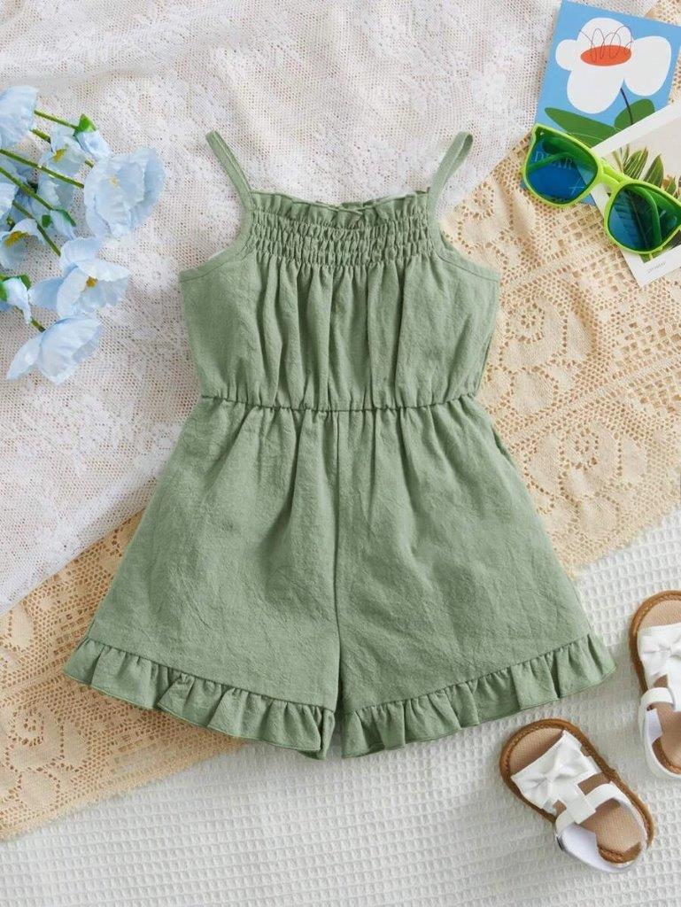 Baby Cami Romper Green