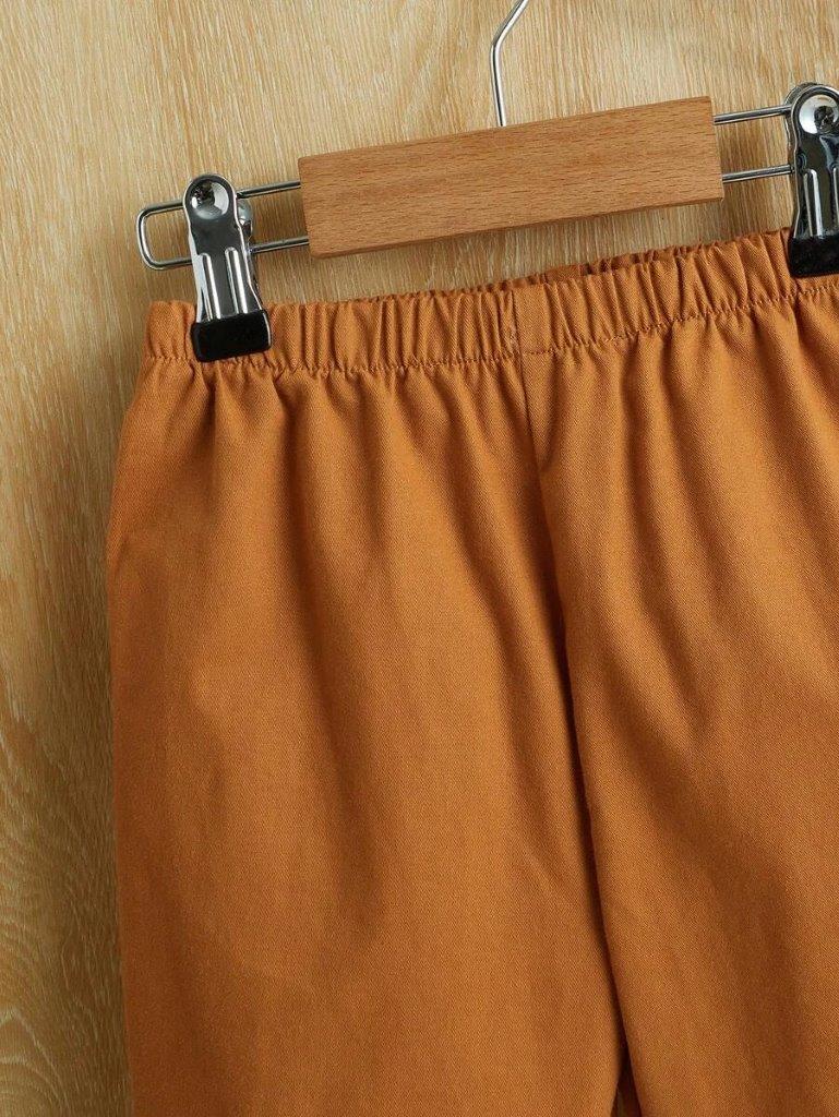 Baby Pocket Shirt And Pants Set Brown