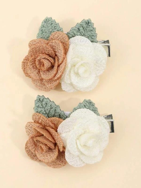 Baby 2 Piece Flower Hair Clips Set 1