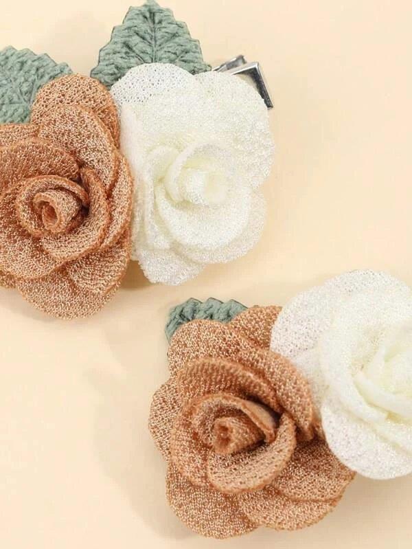 Baby 2 Piece Flower Hair Clips Set 1