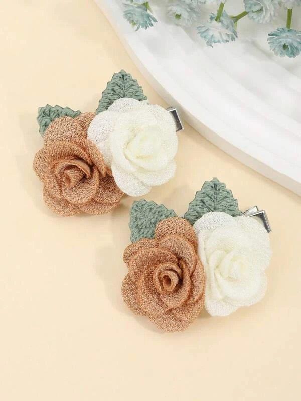 Baby 2 Piece Flower Hair Clips Set 1