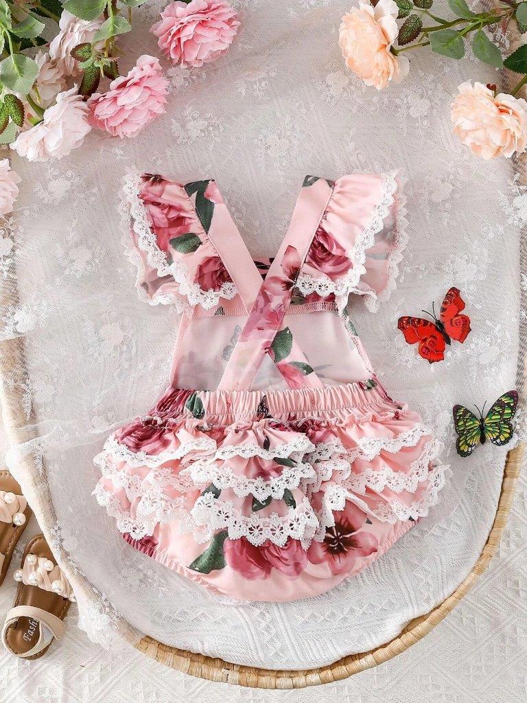 Baby Rose Pattern Bodysuit