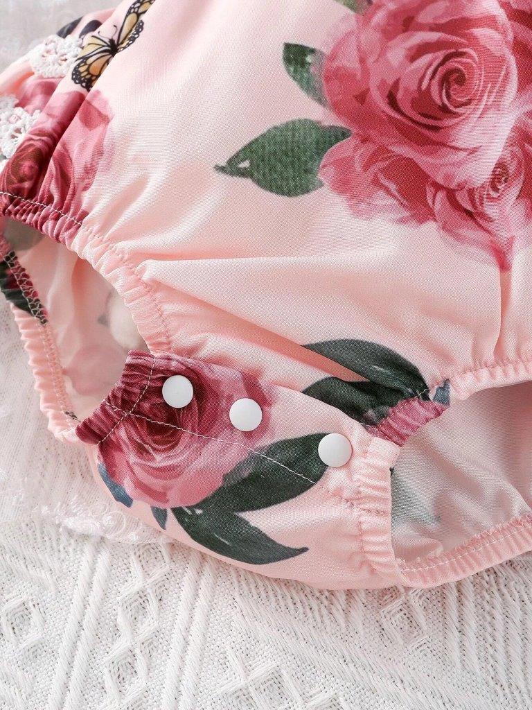 Baby Rose Pattern Bodysuit