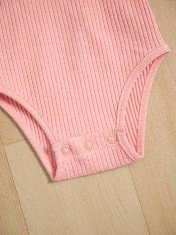 Baby Ruffle Trim Sleeve Ribbed Bodysuit