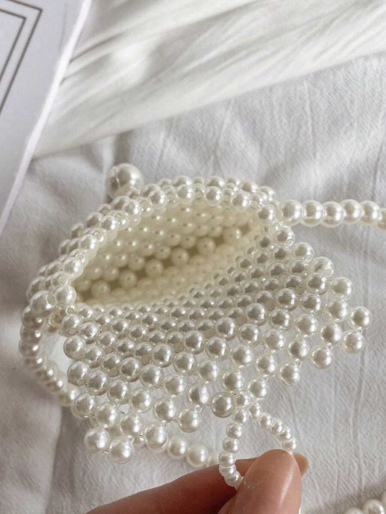 Girls Pearl Handmade Beaded Crossbody Bag