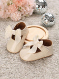 Baby Shiny Bow Flats Apricot