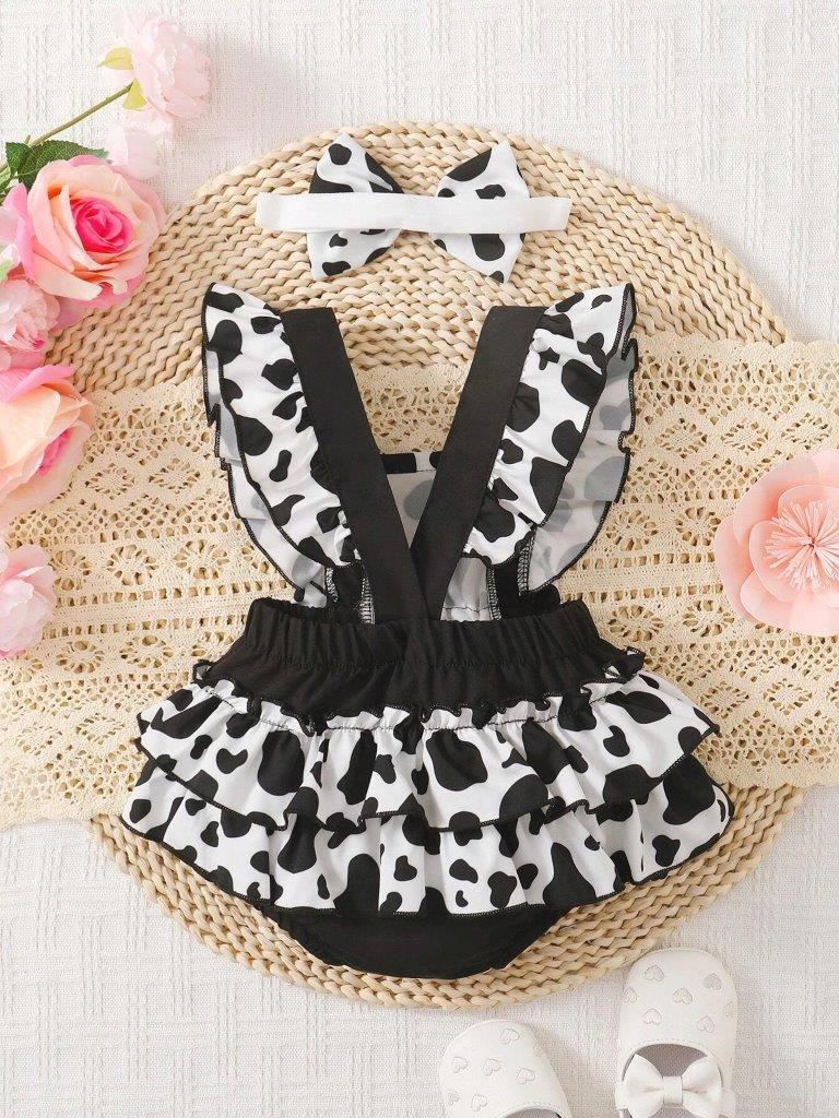 Baby Black And White Bodysuit Set