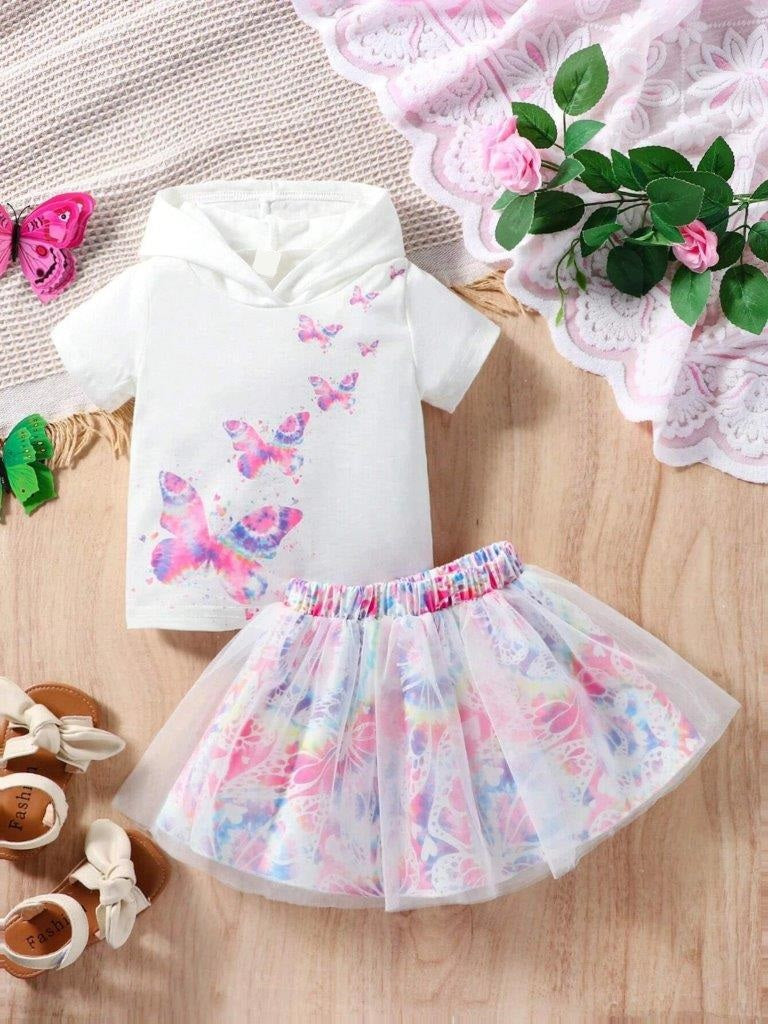 Baby Butterfly Tee And Mesh Skirt