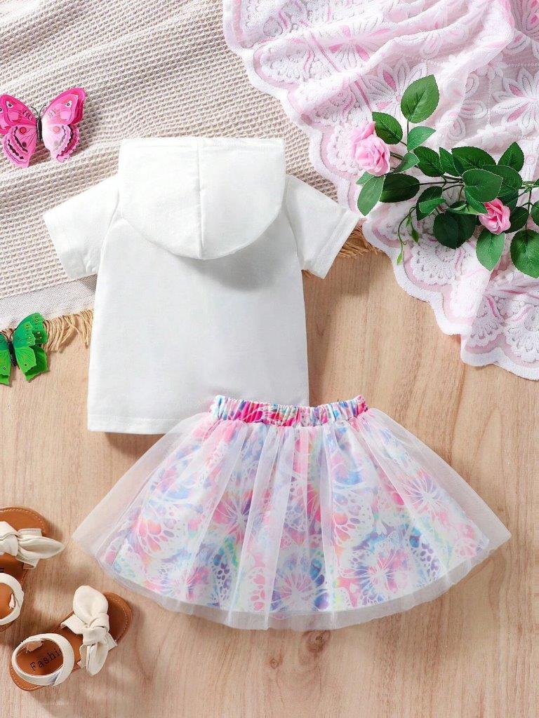 Baby Butterfly Tee And Mesh Skirt