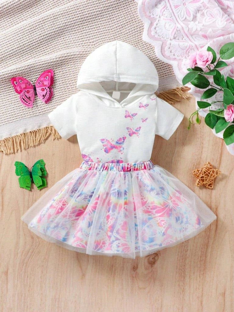 Baby Butterfly Tee And Mesh Skirt