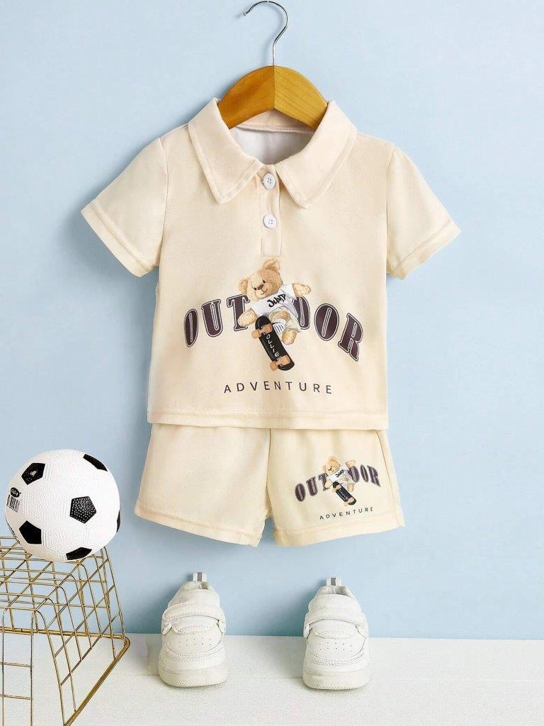 Baby Teddy Polo Shirt Set
