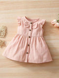 Baby Front Button Dress Pink