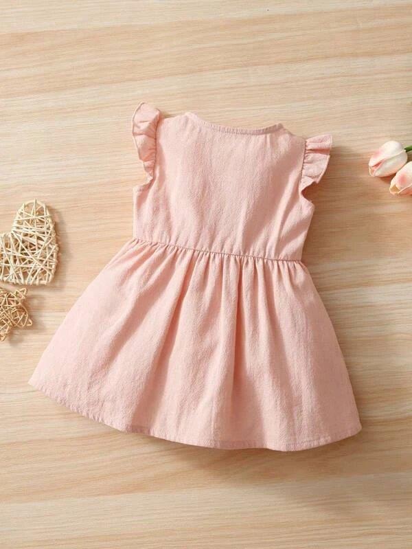 Baby Front Button Dress Pink