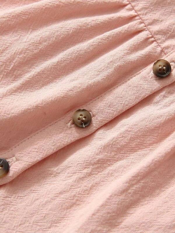 Baby Front Button Dress Pink