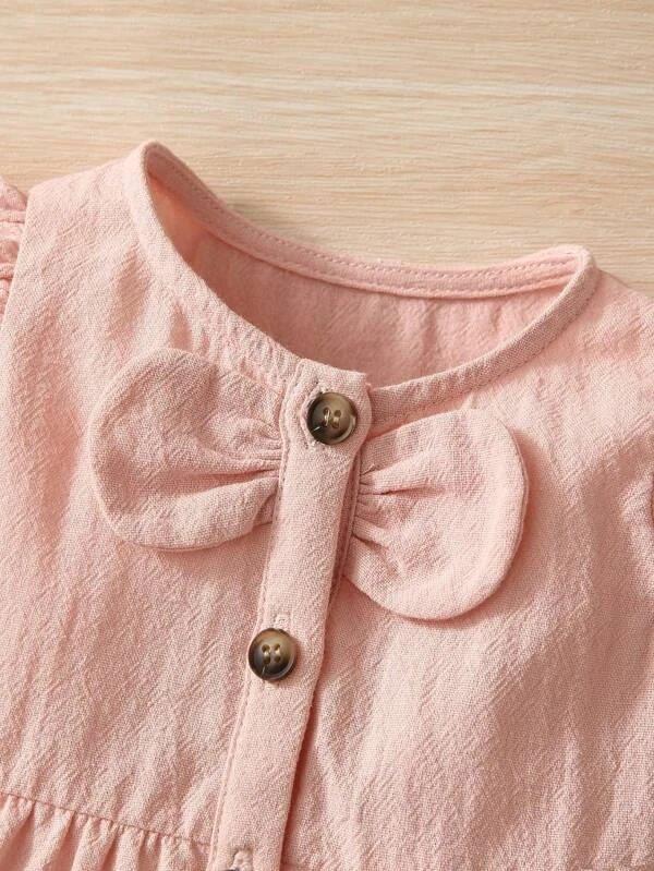 Baby Front Button Dress Pink