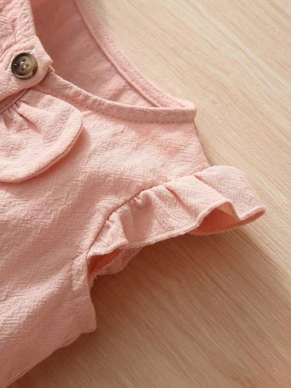 Baby Front Button Dress Pink