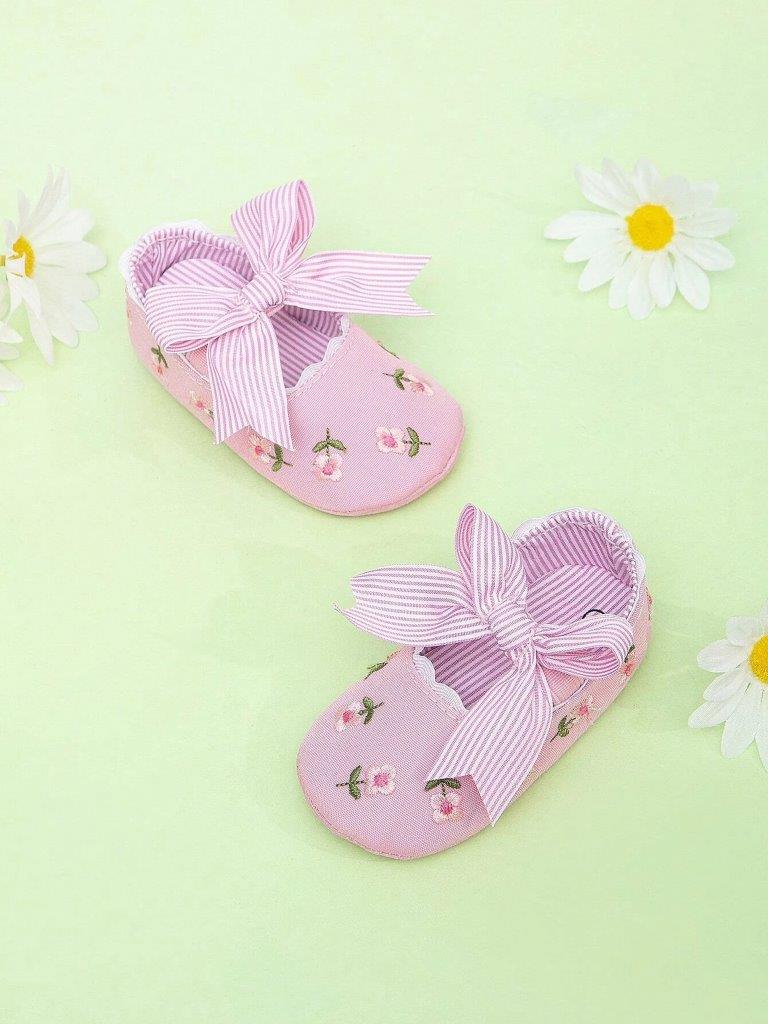 Baby Stripe Mary Jane With Bow