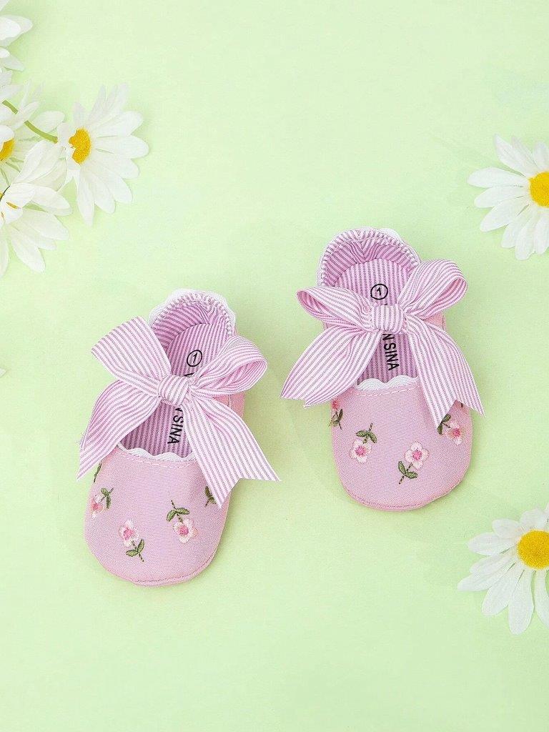 Baby Stripe Mary Jane With Bow