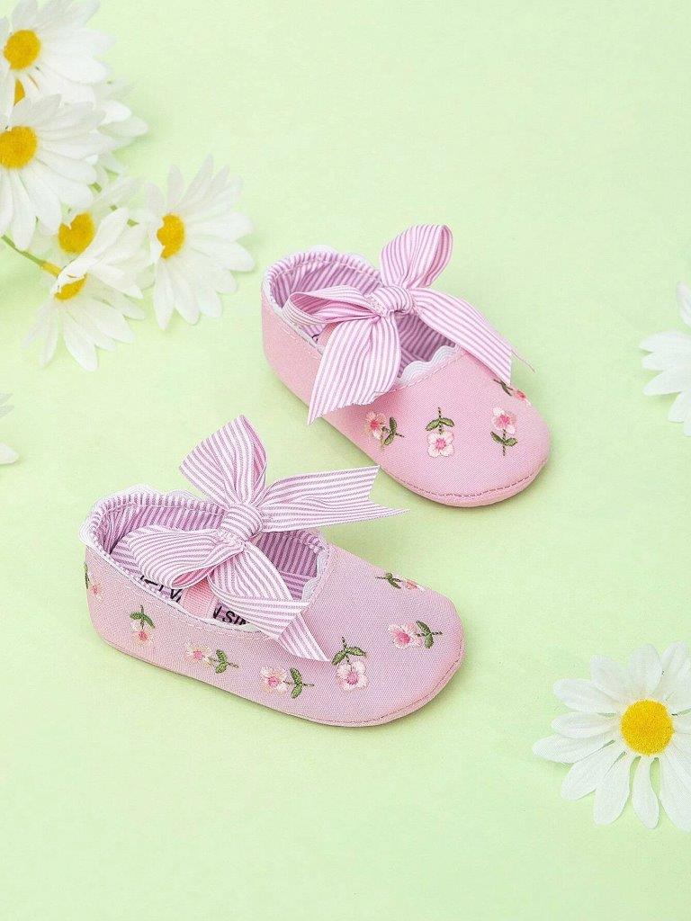 Baby Stripe Mary Jane With Bow