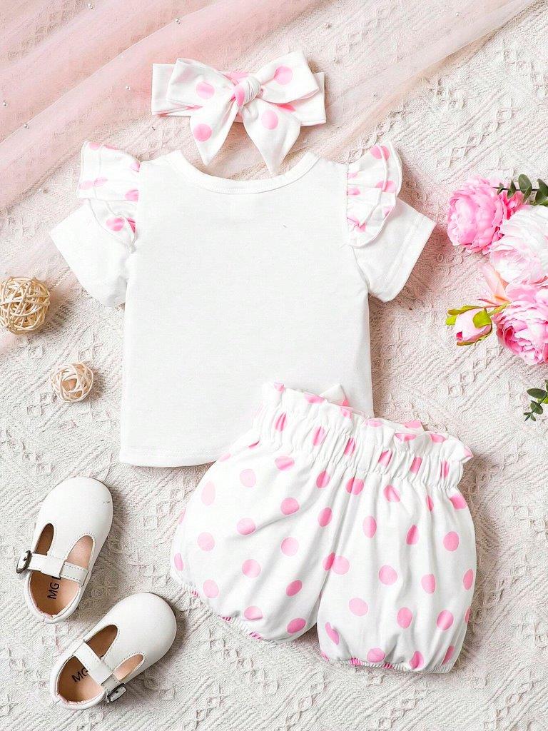 Baby Cartoon Polka Dot Set