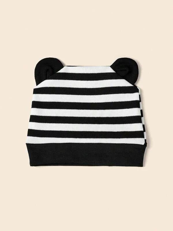 Baby 3 Piece Striped Beanie Set