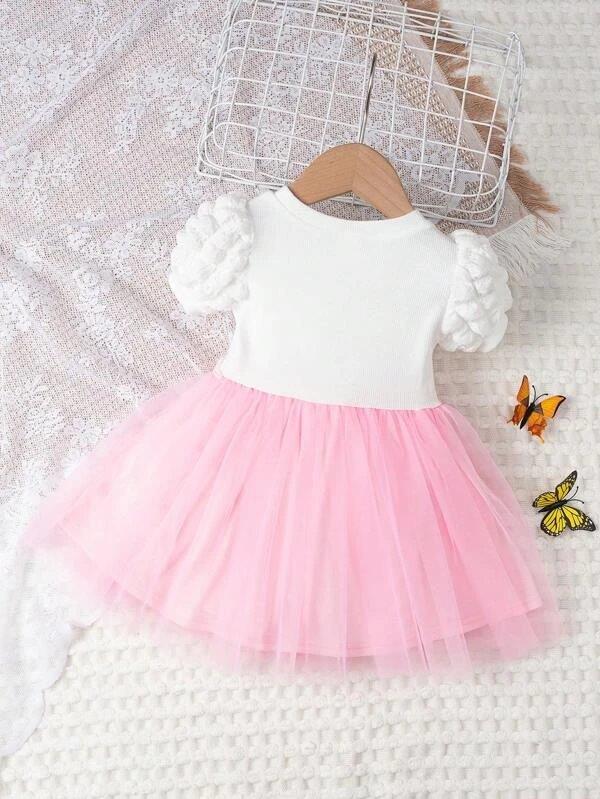 Baby Pink Puff Sleeve Dress