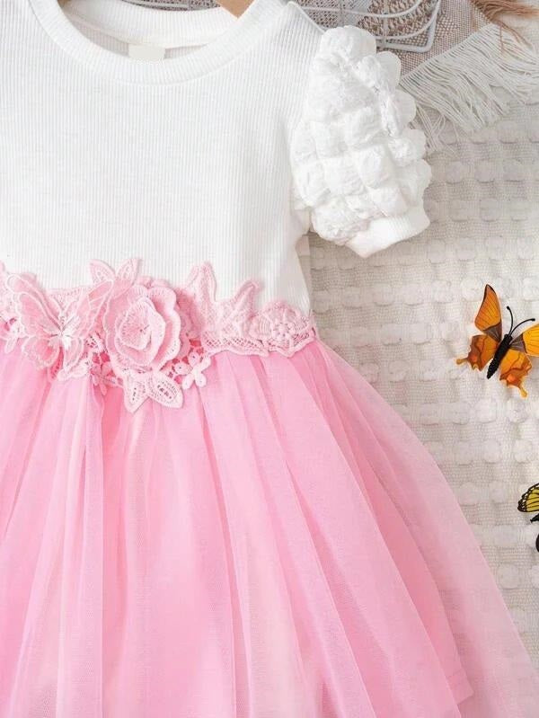 Baby Pink Puff Sleeve Dress