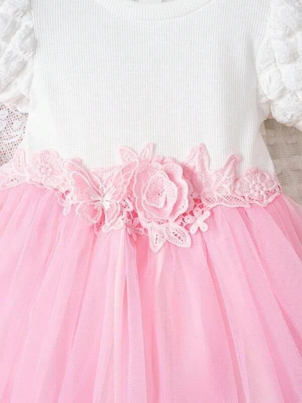 Baby Pink Puff Sleeve Dress