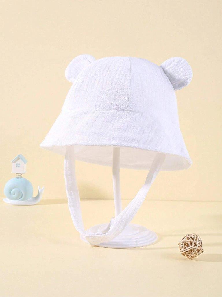 Baby Ear Bucket Hat White
