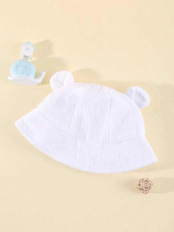 Baby Ear Bucket Hat White