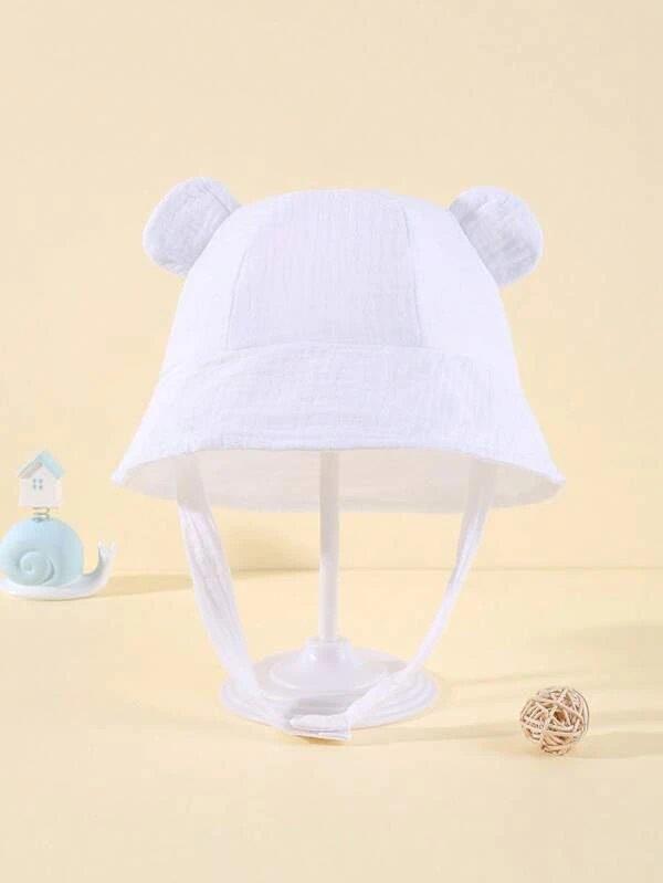 Baby Ear Bucket Hat White