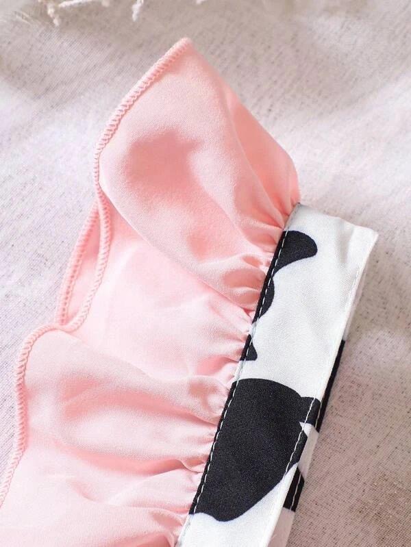 Baby Ruffle Trim Double Bow Bodysuit Dress