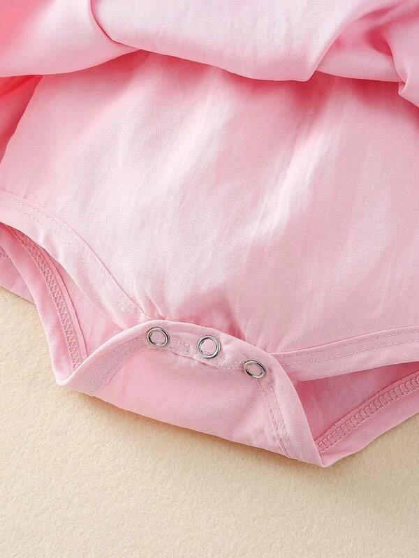 Baby Pink Flower Bodysuit Dress