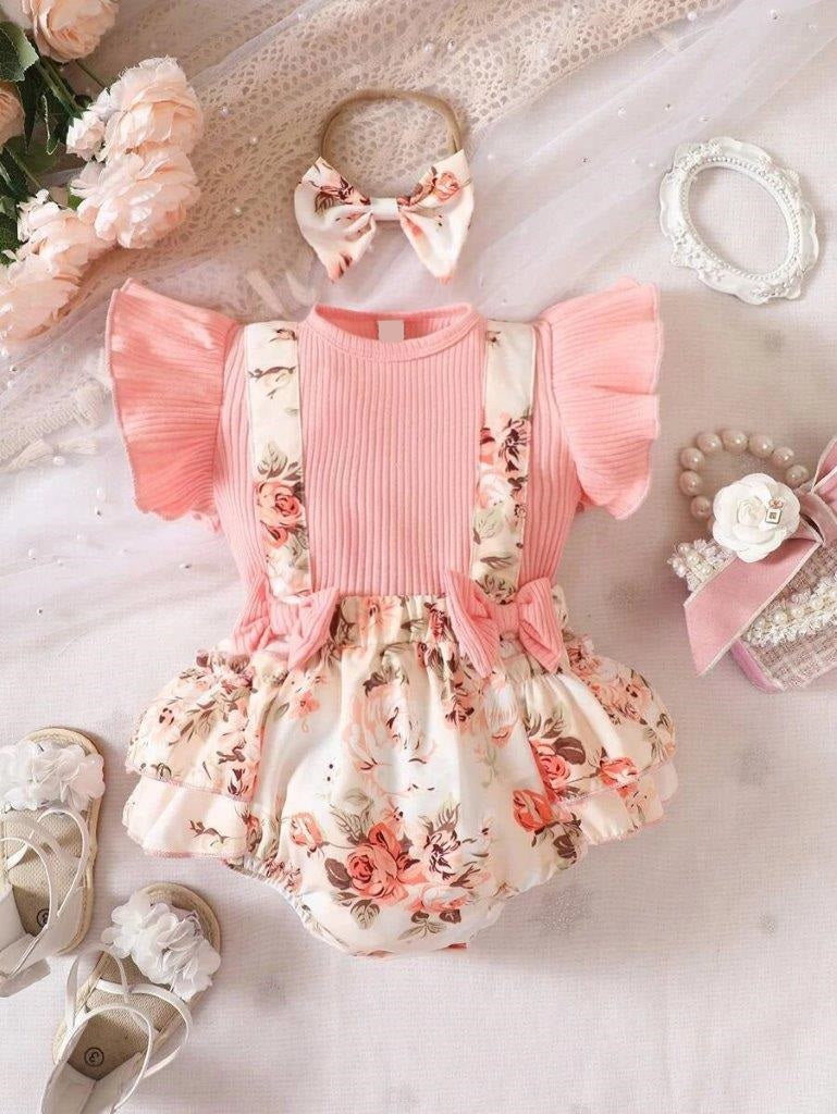 Baby Ruffle Trim Floral Bodysuit