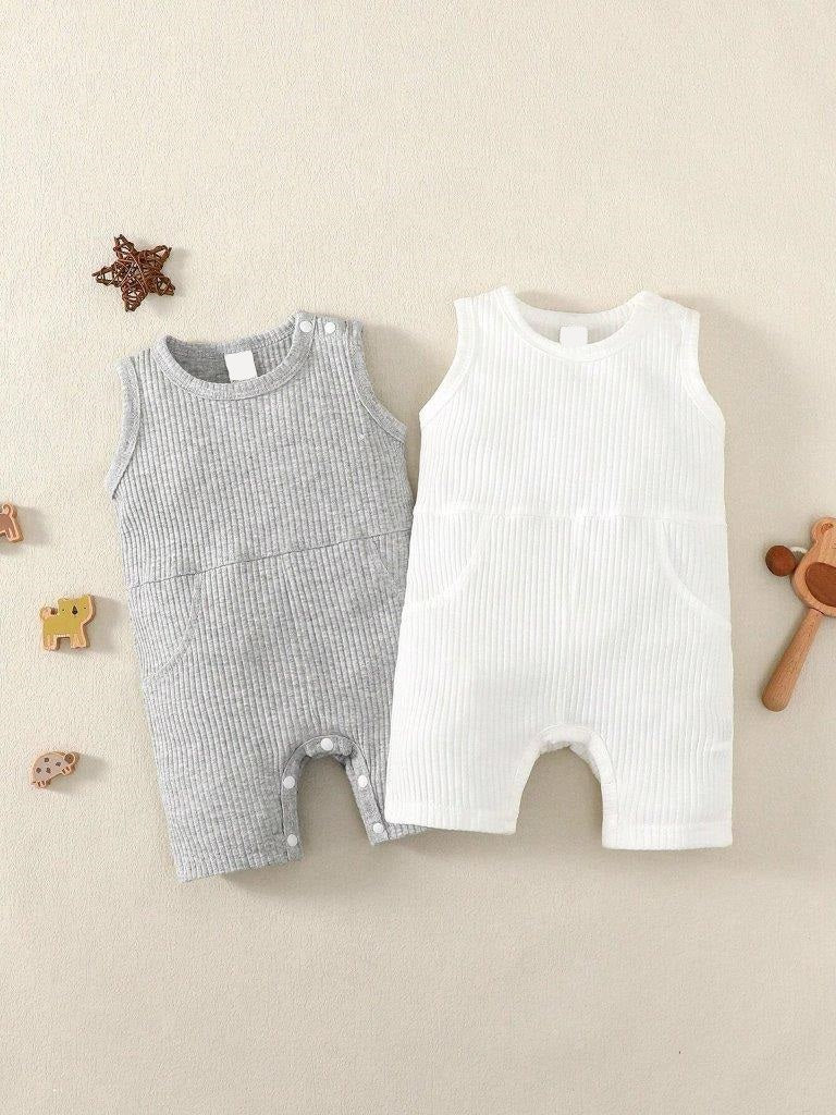 Baby 2 Piece Ribbed Knit Rompers