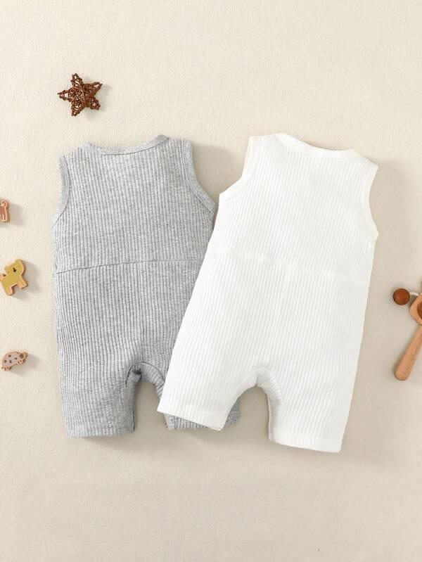 Baby 2 Piece Ribbed Knit Rompers