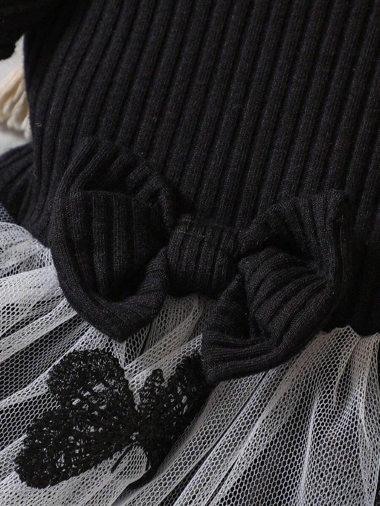 Baby Black Butterfly Mesh Dress