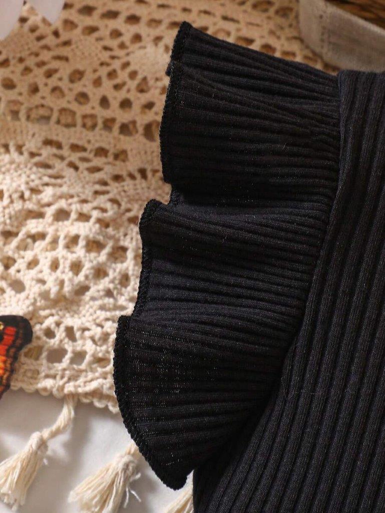 Baby Black Butterfly Mesh Dress