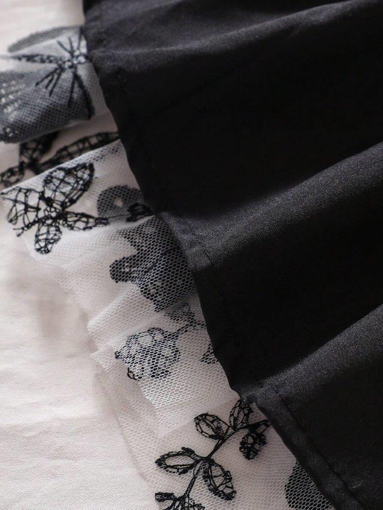 Baby Black Butterfly Mesh Dress