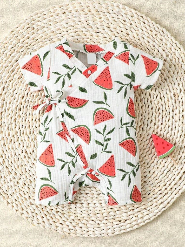 Baby Side Wrap Print Romper
