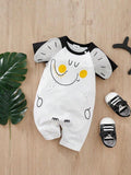 Baby Short Sleeve Cartoon Jumpsuit