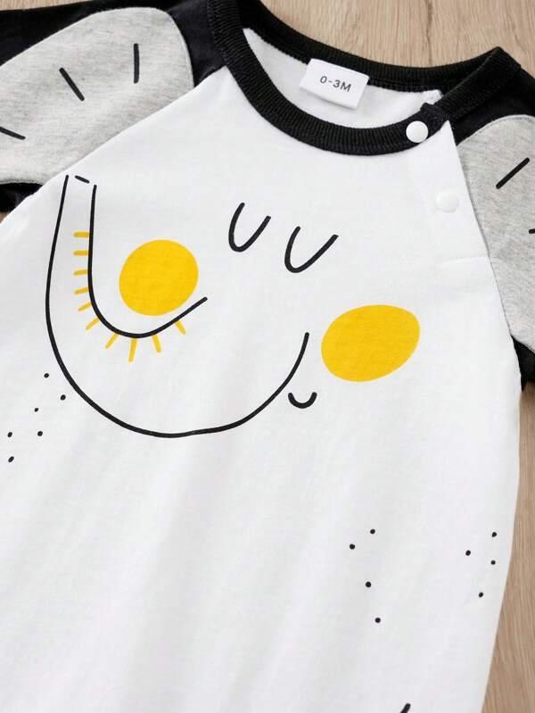 Baby Short Sleeve Cartoon Jumpsuit