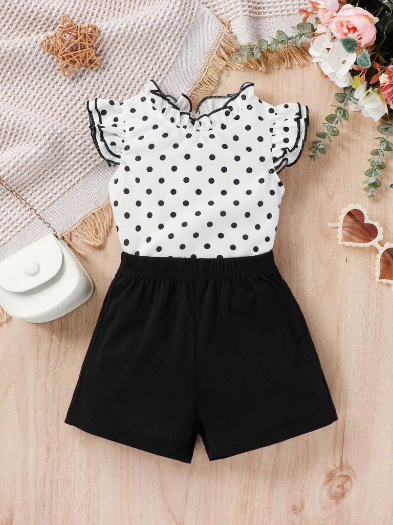 Baby 2 Piece Polka Dot Shorts Set