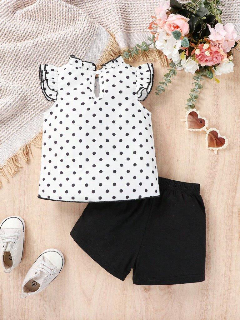 Baby 2 Piece Polka Dot Shorts Set